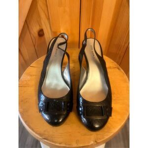 Anne Klein 2 Akrindy Black Low Heel Strap Shoes Womens Size 8.5M